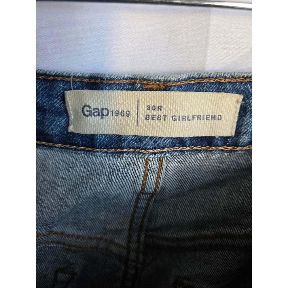 Gap  Best Girlfriend Jeans Womens Blue Medium Relaxed Mid Straight